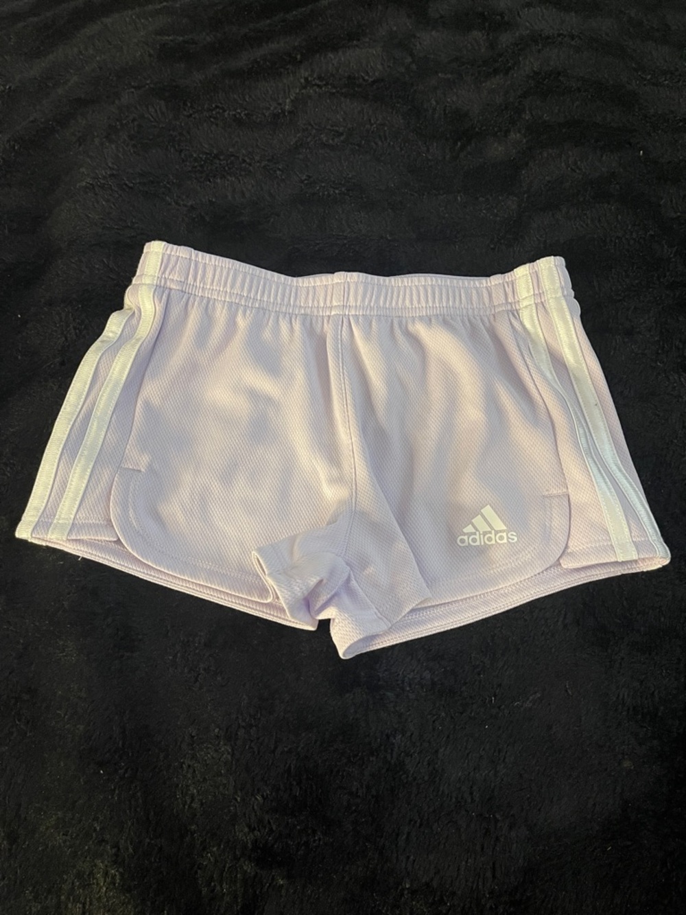 Adidas Pastel Lilac Shorts with White Stripes